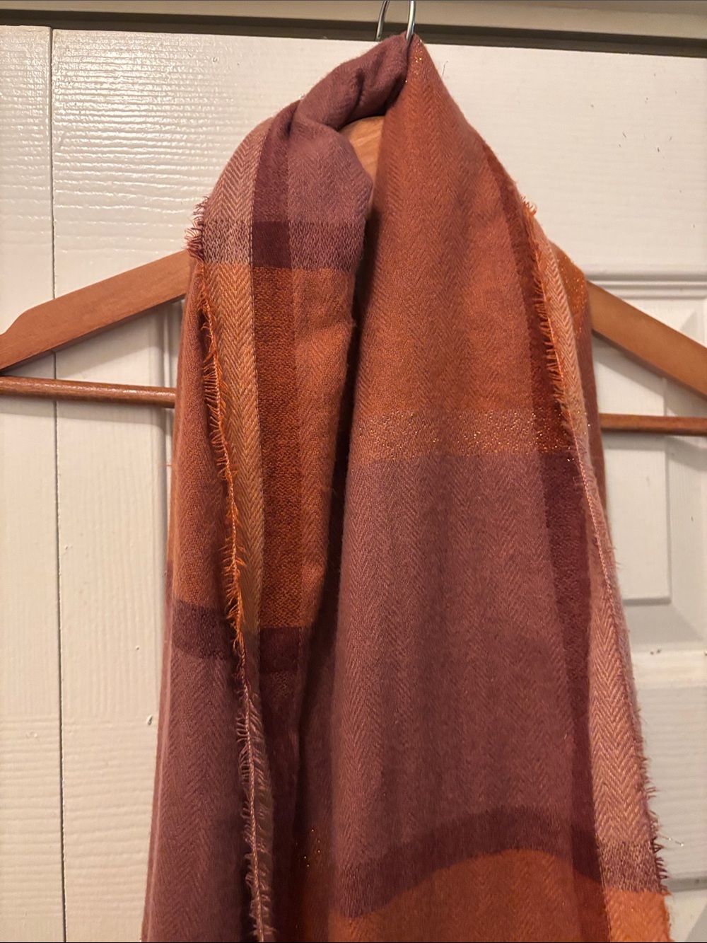 Plaid Fringed Edges Blanket Scarf Wrap